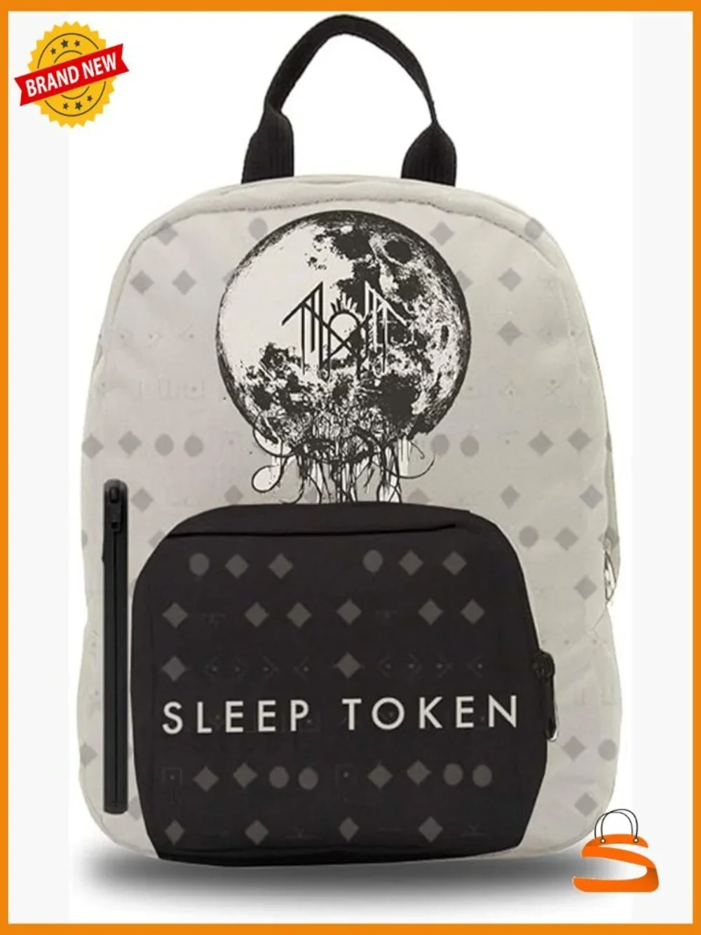 Mini Backpack - The Summoning White, Daypack with Adjustable Straps